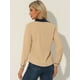 thumbnail image 4 of Blusa De Manga Larga Con Cuello Peter Pan Para Mujer Caqui XL, 4 of 6
