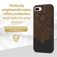 thumbnail image 2 of Case Yard Wooden Case for iPhone-8-Plus Soft TPU Silicone cover Slim Fit Shockproof Wood Protective Phone Cover for Girls Boys Men and Women Supports Wireless Charging Lara Mandala Design, 2 of 7