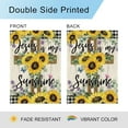 thumbnail image 5 of diyeu Jesus Is My Sunshine Garden Flag Summer Sunflower Garden Flag 12x18 Inch Double Sided Burlap Jesus Christ Cross Yard Flag for Outside Farmhouse Seasonal Holiday Outdoor Decoration, 5 of 6