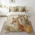 thumbnail image 3 of Feelyou Jungle Cartoon Fox Twin Bedding Sets 7-Piece for Teen, Rustic Deer Moose Bedding Comforter Set, Woodland Wildlife Reversible Sheet Sets, Lightweight Room Decor, 3 of 9