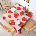 thumbnail image 2 of Red Strawberry Plants Fruit Pink Pattern Square Tablecloth,Waterproof Square Table Cover,Wipeable Spillproof Washable Table Cover for Home Kitchen Party Decor 42"X42"(107x107cm), 2 of 6