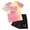 Rose Chaud, variante sur Nwiuh Vêtements d'Été pour Fillette Tout-Petit, T-Shirt Graphique à Manches à Volants + Short, Ensemble de Tenues d'Été (Rose, 5-6 Ans)