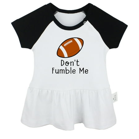 

Don t Fumble Me Funny Dresses For Baby Newborn Babies Skirts Infant Princess Dress 0-24M Kids Graphic Clothes (Black Raglan Dresses 12-18 Months)