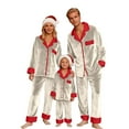 thumbnail image 4 of Family Christmas Pjs Velour Pajamas Long Sleeve Button down Sleepwaear Holiday Warm Pajamas Mom and Me Matching Pajamas, 4 of 5