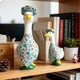 thumbnail image 7 of Porch Goose Christmas Outfit with Teal Holiday Print Headwrap and Wrapped Skirt Seasonal Outdoor Yard Decor Accessory for 19 To 23 Inch Statue Display, 7 of 7