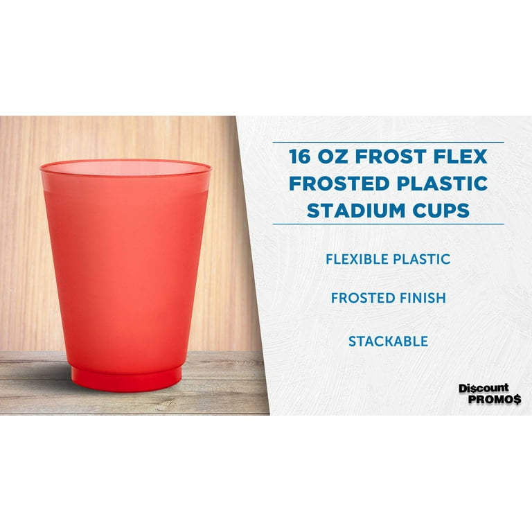 Custom 16 oz. Flex Frosted Plastic Stadium Cups