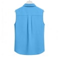 thumbnail image 5 of Kukoosong Women's Button Down Shirts Lapel Sleeveless Work Blouses Collared Tank Tops, 5 of 7