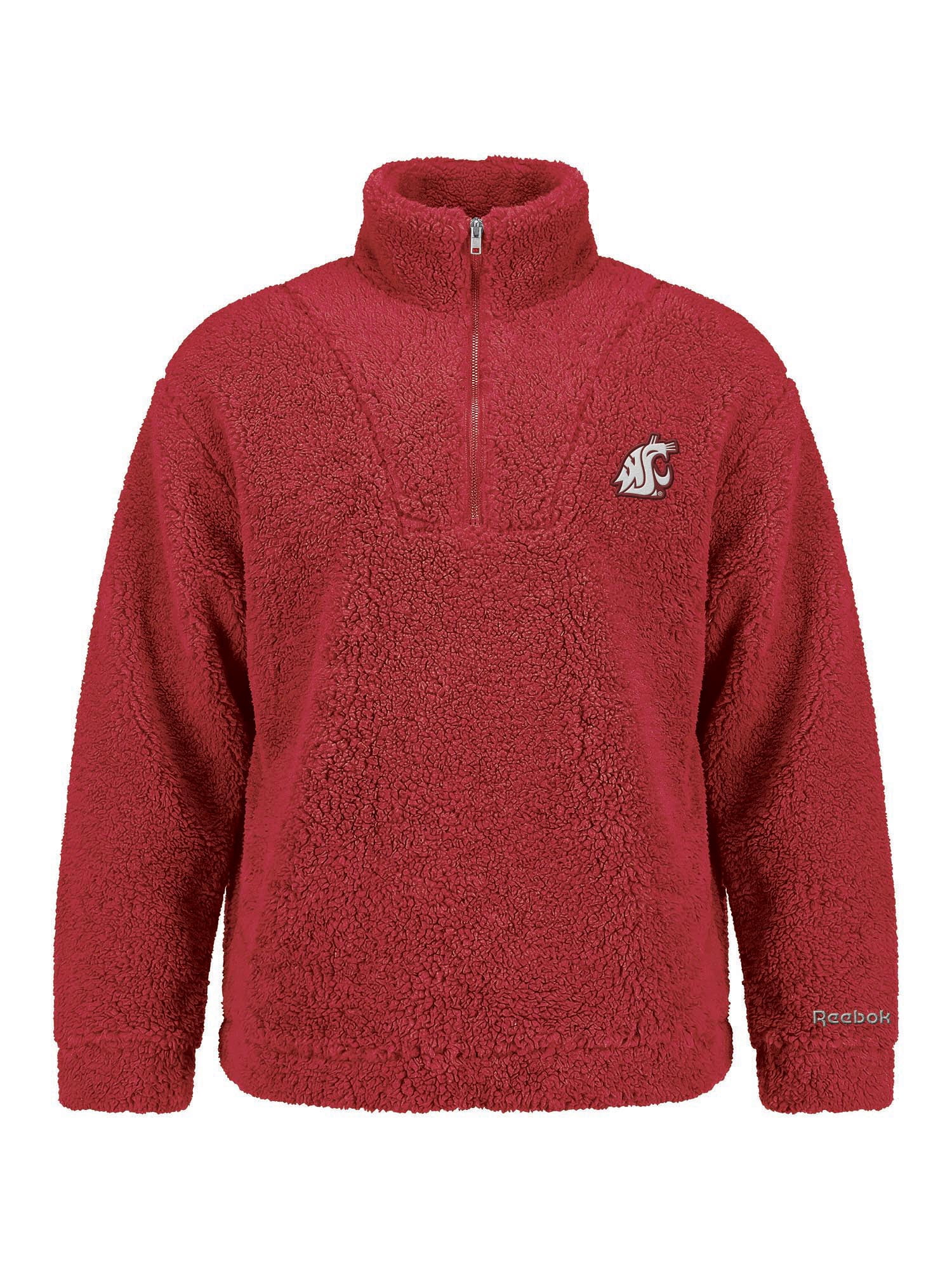 Washington State Cougars Reebok Womens Relaxed Fit Qtr Zip Sherpa Pullover