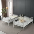 thumbnail image 3 of Zimtown Twin over Twin Bunk Bed with 2 Drawer, Heavy Duty Metal Bed Frame with Safety Rail Side Ladders for Dormitory Bedroom Boys Girls Adults,No Box Spring Needed (White), 3 of 11