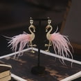 thumbnail image 6 of Gieenan Stylish Flamingo Studs Earrings Feathers Detailing Alloy Fashion Accessory, 6 of 10
