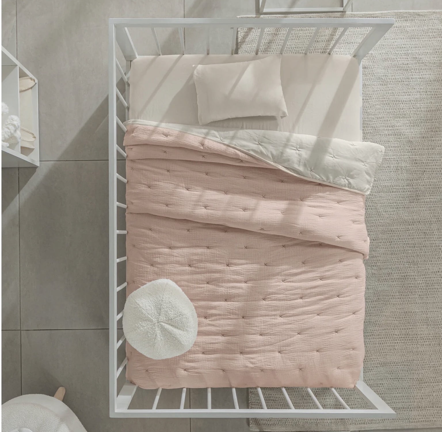 MUSELINA SWEET PINK COLOR BABY GIRLS REVERSIBLE CRIB BEDDING NURSERY 1 PCS 100% COTTON MADE IN MEXICO