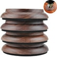 thumbnail image 4 of Juego de 4 tazas de ruedas de piano verticales de madera dura, protección para patas de muebles de madera de nogal real, 4 of 5