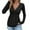 Black, variant on Gmluru Womens Blouses Solid Casual Kink Front Gathered V-Neck Long Sleeve S T-Shirt S Plus Size Basic Tops Khaki S-2XL