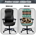 thumbnail image 4 of POLERO Geometric Cow Print Comfy One Piece Office Swivel Chair Cover, Stretch Elastic Cloth Office Chair Cover for Home, 4 of 7