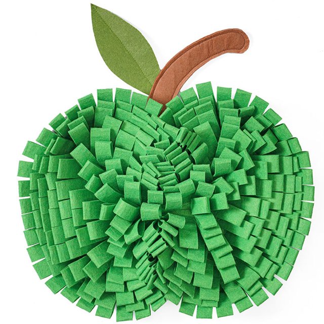 Pet Dog Snuffle Mat Apple-shaped Felt Cloth Training Sniff Pad Slow Feeder Encourages Natural Foraging Skills