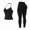 Black, variant on Women's Seamless 2-Piece Workout Set - Strappy Built-In Pad Top, High-Waisted Gym Leggings, Stretch Fabric Summer Activewear for Yoga, Gym, 2 Piece Sets