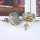 thumbnail image 5 of Aretes Para Hombre Gold Plated 925 Sterling Silver Iced Out CZ Hypoallergenic Round Screw Back Stud Earrings For Men, 5 of 5