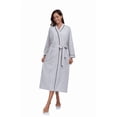 thumbnail image 3 of MAYFISH Women's 100% Cotton Robes Lightweight Kimono Long Soft Bathrobe for Women with Pockets(Grey,M), 3 of 6