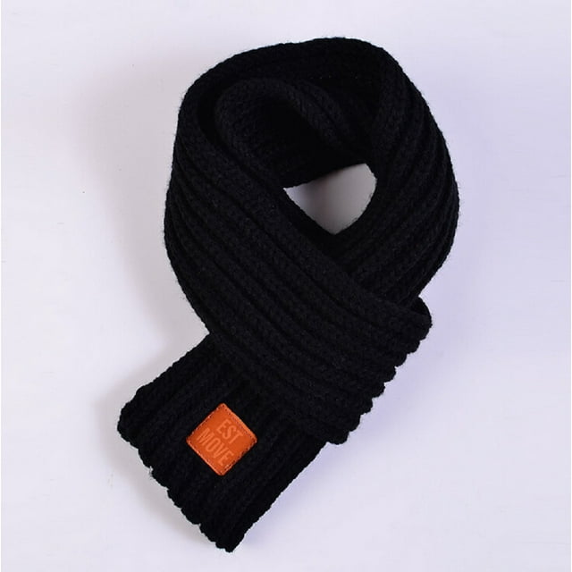 Automne Hiver Enfant Garçons Filles Cache-Cou Uni Tricoté Foulard Chaude
