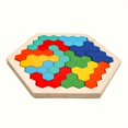 thumbnail image 2 of 1pc 3D Hexagonal Wooden Puzzle Toy Brain Test Game, 2 of 5