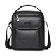 thumbnail image 1 of Pure-Color Leather Shoulder Bag with Zip Front Bag Waterproof Leisure Large Capacity Bag for Men Travel Work, 1 of 1