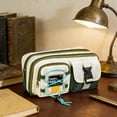 thumbnail image 6 of Tuvgenk Green Pencil Cases Large Capacity Multiple Compartments Pencil Pouch Solid Color Zipper Canvas Washable Cosmetic Bag for Adults, 6 of 6