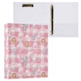 thumbnail image 6 of Three Ring Binder Cartoon Elephant in Pink Plaid 1.5 Inch Round Binder D-Rings for Office Supplies and More, 6 of 10