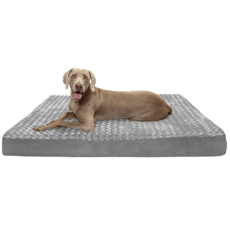UPC: 0842229115253 | FurHaven Pet Products Ultra Plush Deluxe Cooling Gel Memory Foam Pet Bed for Dogs & Cats – Gray  Jumbo Plus