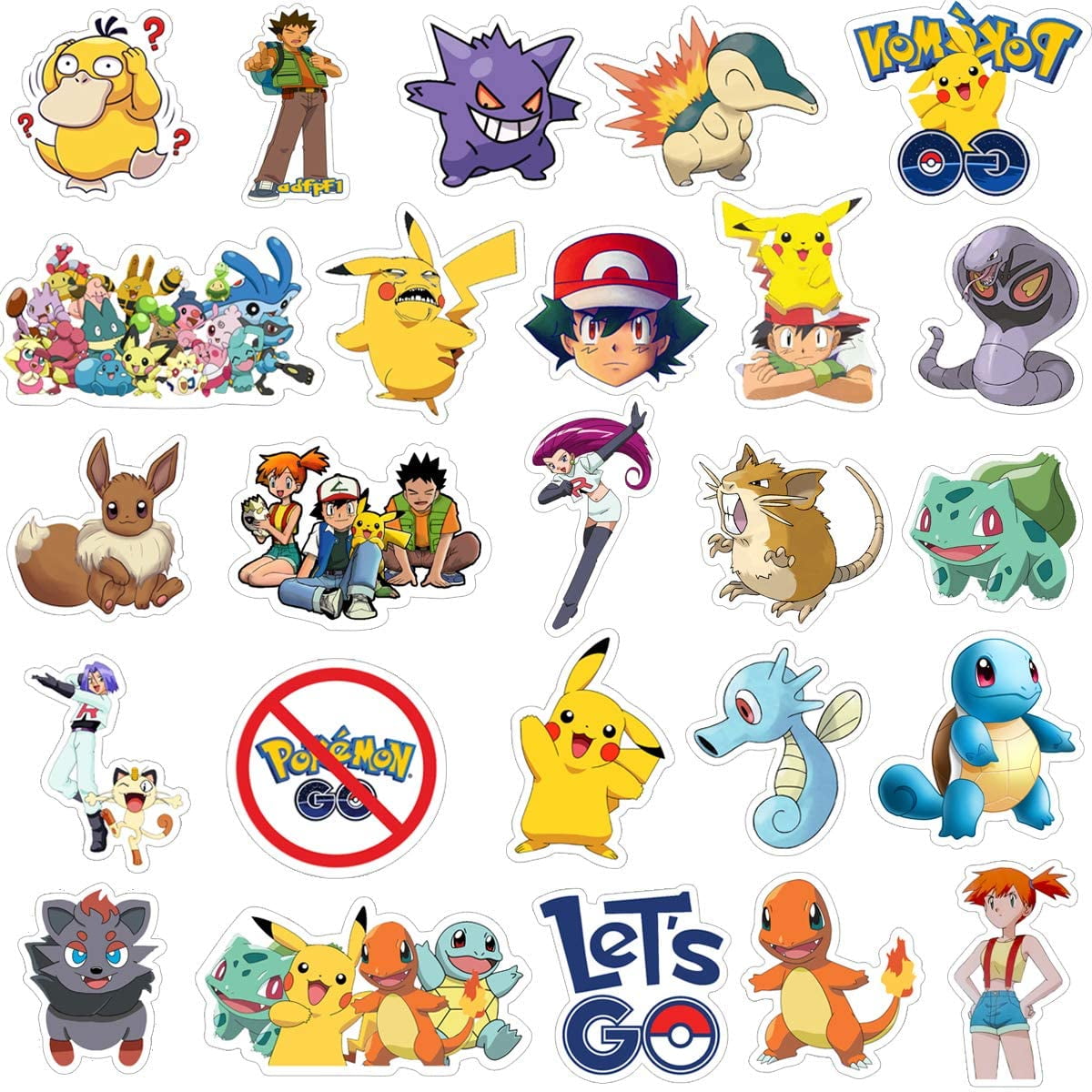 pokemon stickers for water bottles big 50 pack cute waterproof aesthetic trendy stickers for teens girls perfect for laptop hydro flask phone skateboard walmart com