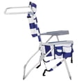 thumbnail image 2 of Folding Beach Chair, 5-Position Adjustable Back, Aluminum Frame 600D Fabric, 220LBS Capacity, Blue Stripes, Portable for Outdoor Camping Picnic (1 Chair), 2 of 18