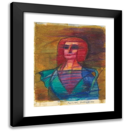 Karl Wiener 12x14 Black Modern Framed Museum Art Print Titled - ‘Spain 1939’, ‘Cruelty’ (Female Portrait) (1939)