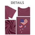 thumbnail image 5 of XCHQRTI Heart Women Graphic Shirt Plus Size 4th of July Short Sleeve Shirt Valentine's Day Top, 5 of 6