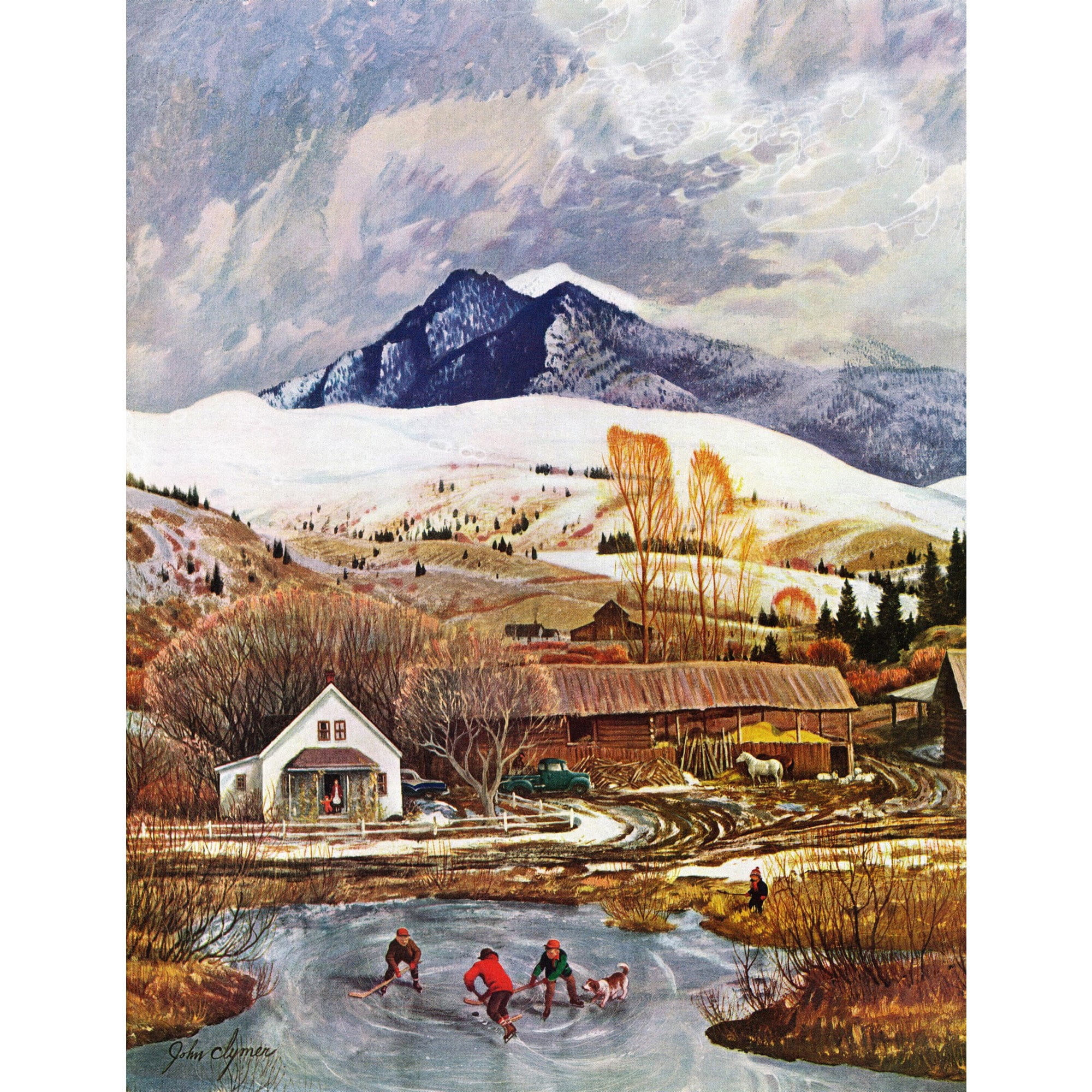 "Ice Hockey" Painting Print on Wrapped Canvas