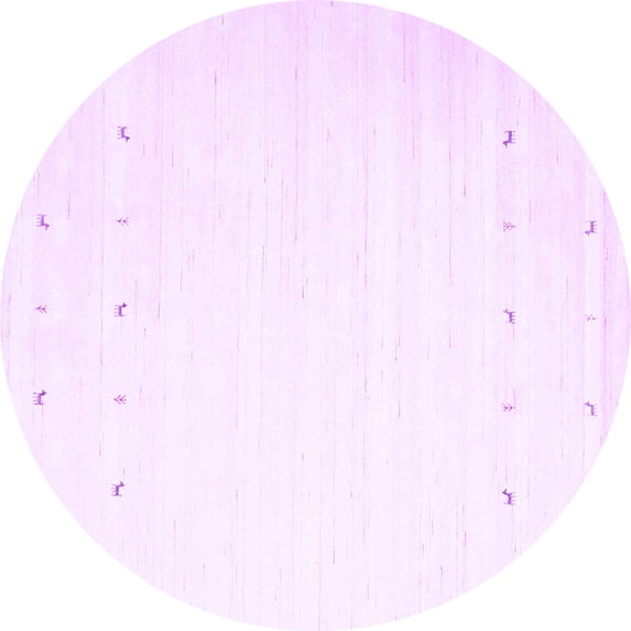 Ahgly Company Indoor Round Solid Purple Modern Area Rugs, 4' Round
