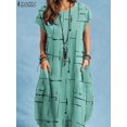 thumbnail image 2 of Fashion Printed Dress ZANZEA Woman Clothes Short Sleeve Elegant Casual Vintage New Dresses 2023 Summer Ladies Vacation Vestidos4XL Gao Jinjia LED, 2 of 2