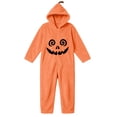 thumbnail image 6 of VIPOIN Kids Halloween Pumpkin Onesie Costume, Soft Fleece Hooded Jumpsuit with Cute Patch for Cosplay & Loungewear, 6 of 7
