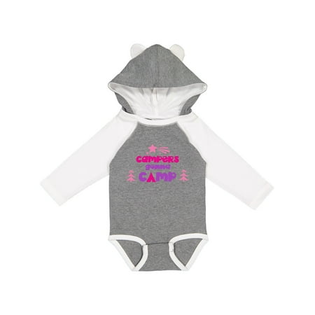 

Inktastic Campers Gonna Camp Stars Trees - Pink Purple Gift Baby Boy or Baby Girl Long Sleeve Bodysuit