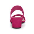 thumbnail image 4 of Women's Dual Straps Mid Chunky Heel Slide Sandals Hot Pink 9, 4 of 8