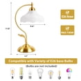 thumbnail image 2 of 17.32" Gold Metal Table Lamps with Glass Petal Shade Vintage Flower Night Lamps Desk Lamps for Home Deco, 2 of 8