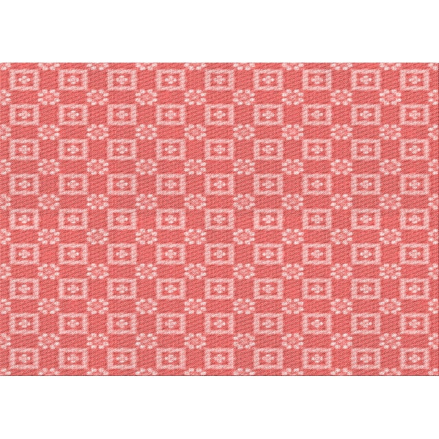 Ahgly Company Tapis Rectangulaire Lavable en Machine Intérieur Transitionnel Rose Saumon Clair, 6 Pieds x 9 Pieds