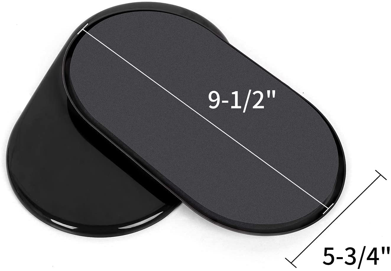 Ezprotekt 9 1/2" x 5 3/4" Reusable Large Furniture Sliders for Carpet,Oval Plastic Furniture Movers Sliders,Black 8 Pack