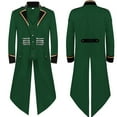 thumbnail image 3 of Betivan Men's St. Patrick's Day Tailcoat, Medieval Retro Solid Color Mid-Length Formal Vintage Coat for Holiday Parties Performances, 3 of 6