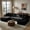 Black, variant on Vanress 133" U-Shaped Modern Sofa Modular Sectional Cloud Couch with Storage & Cupholders, Deep Seat Boneless Couches Corduroy Sofa for Living Room, Bedroom and Apartment, Blue