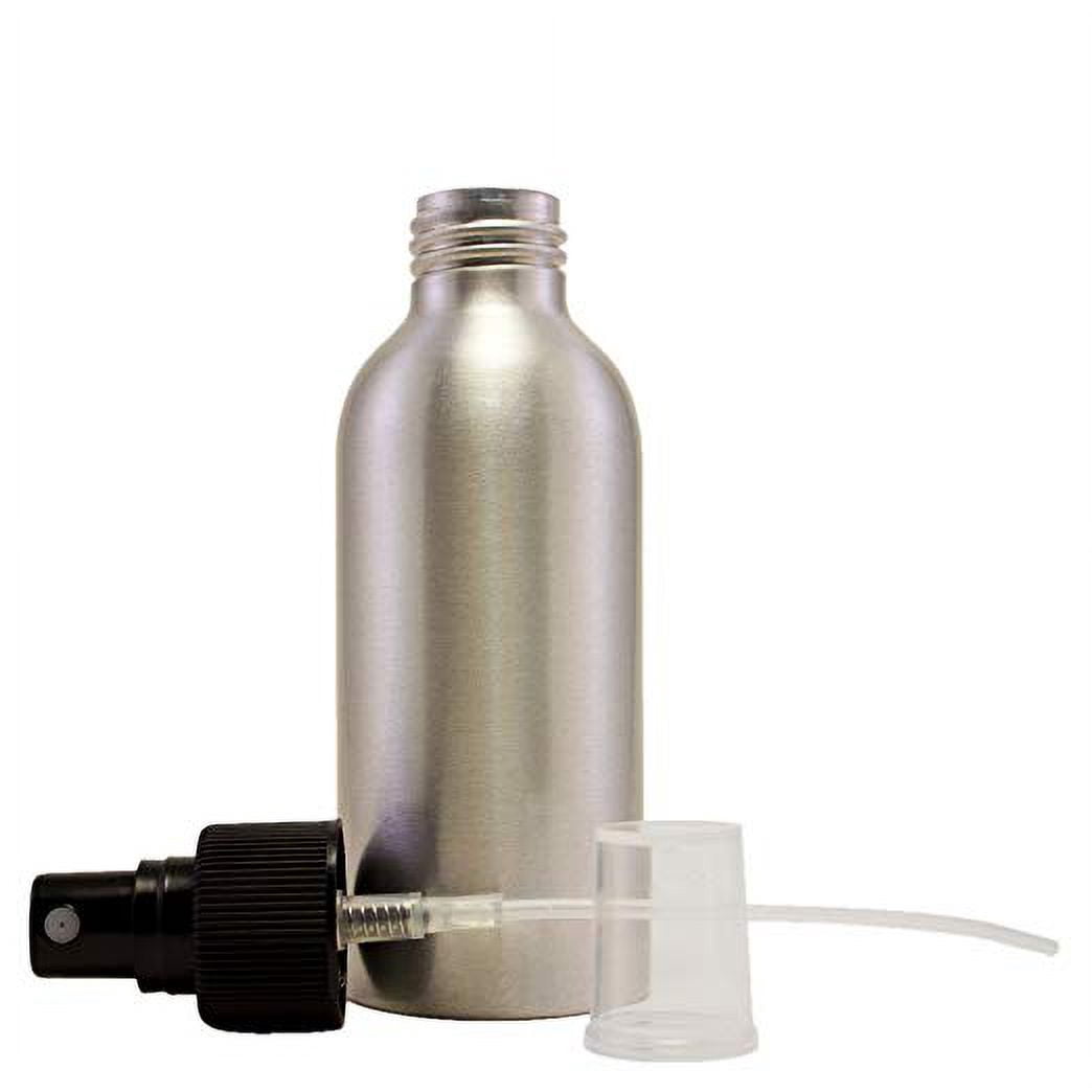 4 fl oz (118 ml) Aluminum Bottle with Black Fine Mist Spray Caps (12 Pack) - Greenhealth