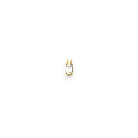 - 14k Gold 6x4mm Emerald Cut Cubic Zirconia pendant