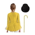thumbnail image 2 of Haitryli Kids Girls Ballet Jazz Dance Gymnastic Skirted Leotard Sequins Magician Performance Party Outfit Set Yellow 6, 2 of 7
