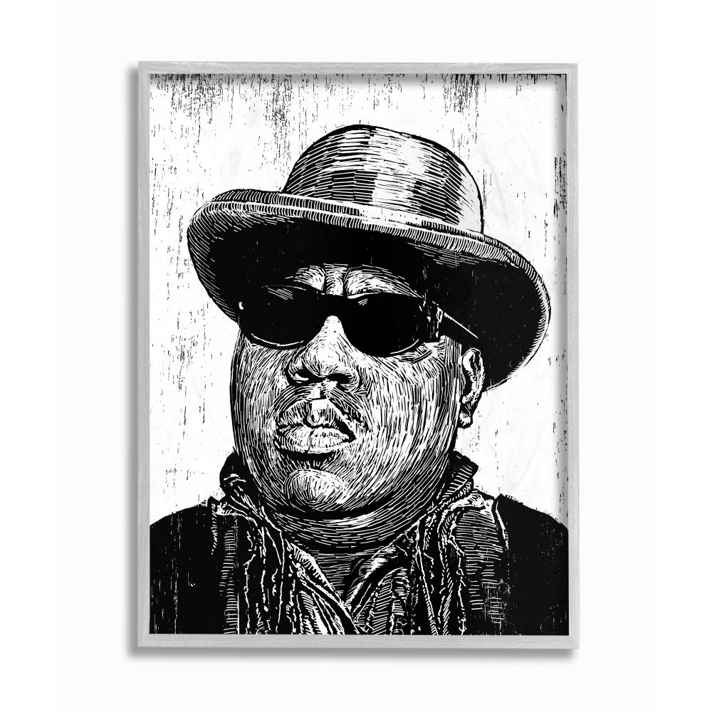Stupell Industries Biggie Smalls Famous People Portrait Framed Wall Art