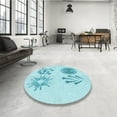 thumbnail image 4 of Ahgly Company Machine Washable Indoor Rectangle Transitional Electric Blue Area Rugs, 7' x 10', 4 of 7