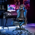thumbnail image 4 of Gymax Gaming Chair Adjustable Swivel Racing Style Computer Office Chair Blue, 4 of 10