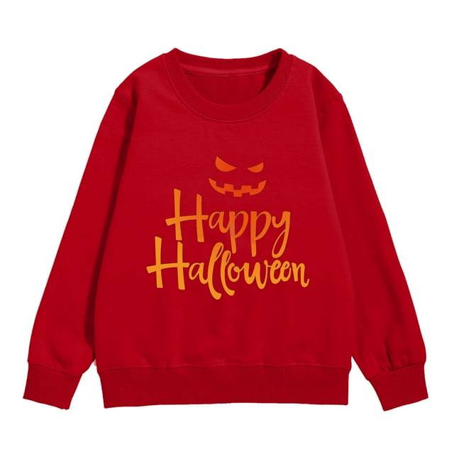 PMVFHDE Liquidation Chandail en Molleton pour Enfants, Chandail en Molleton Imprimé pour Tout-Petits, Manches Longues, Col Rond, Automne, Décontracté, Rouge, 110
